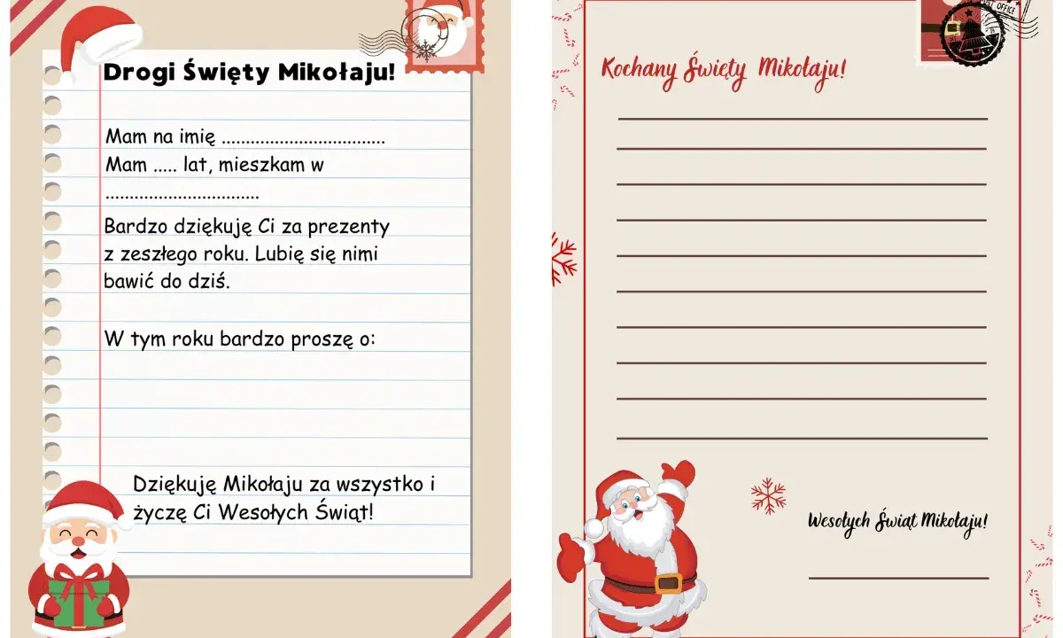 List do Mikołaja, z miejscem na wpisanie imienia, wieku i życzeń. Jak narysować Mikołaja krok po kroku? Tutaj znajdziesz inspirację!