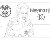 Neymar Jr do druku, z numerem 10 i herbem PSG. Ciesz się kolorowaniem!