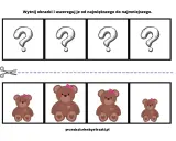Karty pracy: wytnij i ułóż misie od najmniejszego do największego.