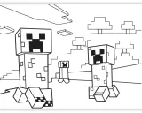 Dwa wielkie i jedno małe creepery z gry Minecraft czekają na pokolorowanie. Te proste minecraft rysunki to świetna zabawa dla fanów.