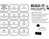 Karty pracy "BUILD-IT PROMPTS" z pomysłami na budowanie: od domu po przyjaciela.