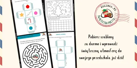 Szablony świąteczne do druku: kostki z ozdobami, labirynt z Elfami i zadanie z choinką. Stwórz magiczną atmosferę!