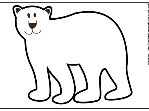 Niedźwiedź polarny do druku, gotowy do pokolorowania. Wyobraź sobie, jak ten biały olbrzym przemierza śnieżne pustkowia!