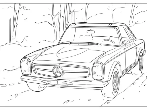 Klasyczna kolorowanka mercedes do pokolorowania. Czekam na Twoje barwy!