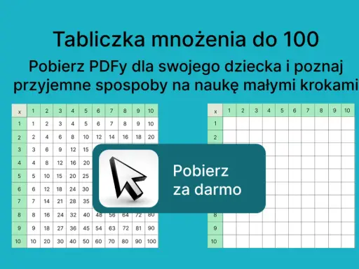Tabliczka mnożenia do 100, idealna do nauki. Pobierz PDFy i poznaj przyjemne sposoby na naukę małymi krokami.