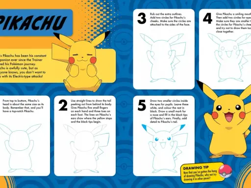 Instrukcja rysowania Pikachu krok po kroku. Uroczy pikachu rysunek.