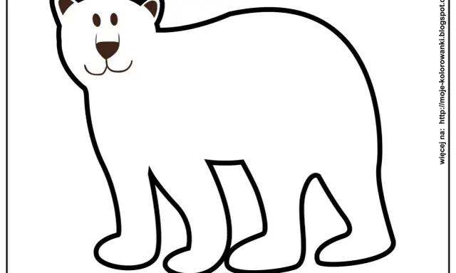 Niedźwiedź polarny do druku, gotowy do pokolorowania. Wyobraź sobie, jak ten biały olbrzym przemierza śnieżne pustkowia!