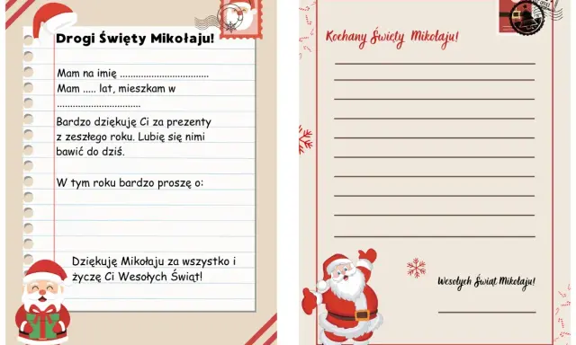 List do Mikołaja, z miejscem na wpisanie imienia, wieku i życzeń. Jak narysować Mikołaja krok po kroku? Tutaj znajdziesz inspirację!