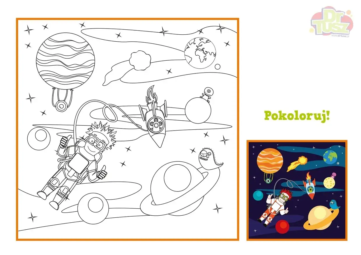 Kosmos do druku: astronauta, rakiety i planety czekają na Twoje kolory!