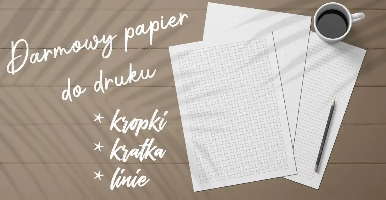 Darmowa kartka w kratkę do druku, idealna do notatek. Dostępne też kropki i linie.